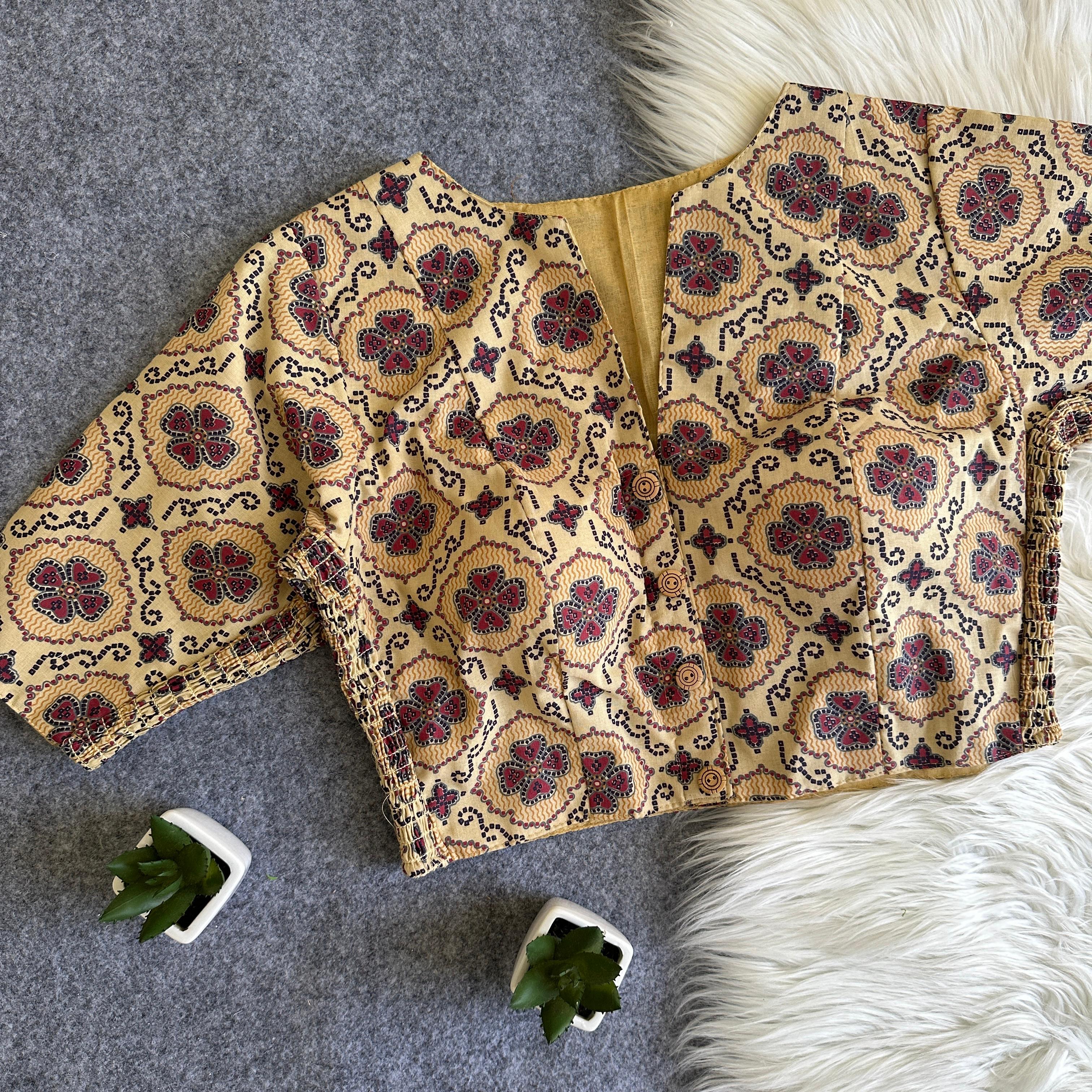 Pure Ajrakh Cotton Flexi-Fit Blouse